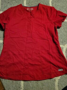 Womens size medium red Grey's anatomy scrub top